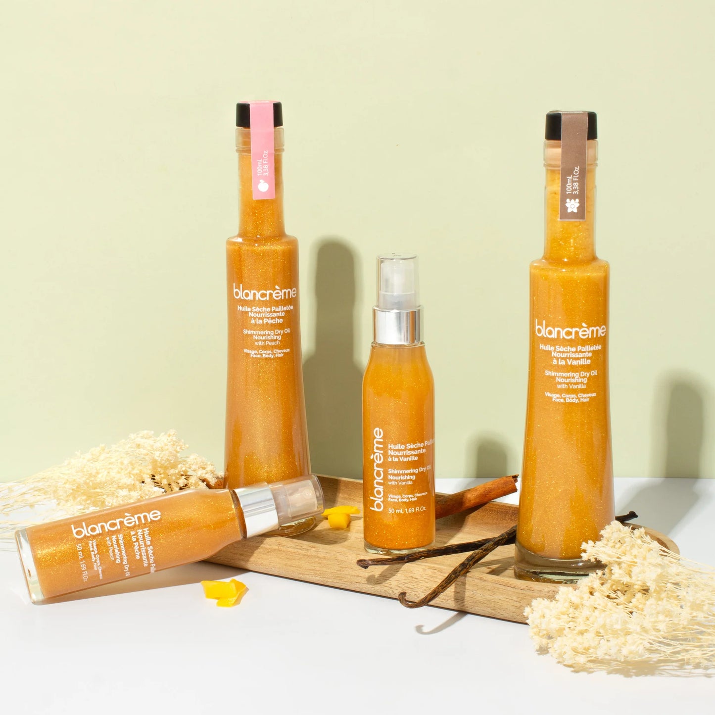 Huile sèche pailletée nourrissante - Vanille 100 mL